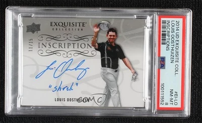 2014 Exquisite Collection Inscriptions /15 Louis Oosthuizen #EI-LO PSA 8 Auto - Image 1 of 2
