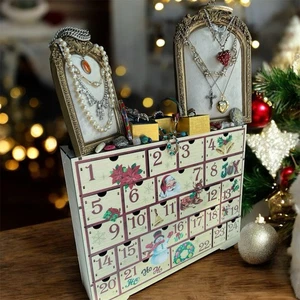 Vintage Jewelry Lot Advent Calendar Christmas Holiday Gift Sterling Silver Old - Picture 1 of 11