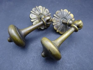 Par de tiradores de cajón lágrima latón recuperado caída 6 cm (TD4) - Imagen 1 de 12