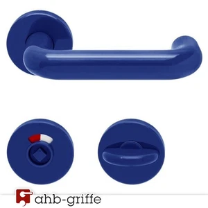 ECO Türdrücker U-Form Rosette WC Nylon Kunststoff blau Türgriff Türbeschlag - Bild 1 von 7