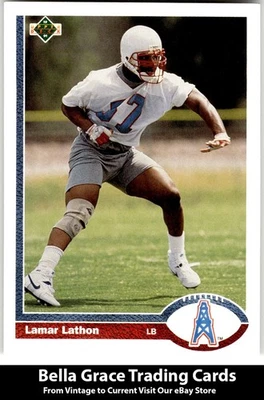 1991 Upper Deck Lamar Lathon #424 Houston Oilers NFL Football - Image 1 of 2