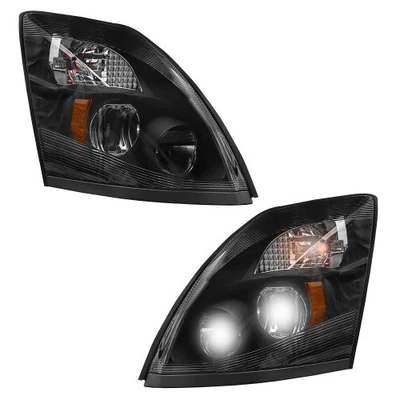For 2004-2017 Volvo VN/VNL Commercial Truck Black Projector LED Bar Headlights Foto 1 de 4