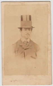 Foto photo gentiluomo con cappello a cilindro by F.lli Alinari Firenze cdv 1870 - Foto 1 di 2