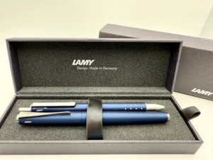 LAMY STUDIO IMPERIAL BLUE FOUNTAIN PEN & BALLPOINT SET EF 14K NEW IN BOX - Picture 1 of 13