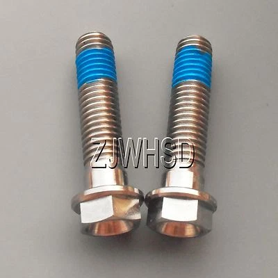 2 piezas M8 x 35 Ti Tornillo de titanio Tornillo Hexagonal Brida Cabeza Hexagonal + Armario Rosca Azul Foto 1 de 2