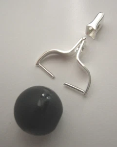 Arco intercambiable para bola de piedras preciosas de 16 mm plata 925 - con bola de ónix - Imagen 1 de 5