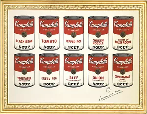 Andy Warhol Original 1984 Signed Campbell's Soup Cans - 20" x 12" Fine Art Print - Picture 1 of 6