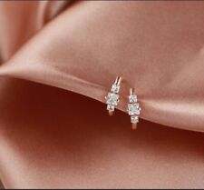 Sterling Silver Hoop Earrings For Women 925 Rose Gold Plated CZ ADASTRA JEWELRY