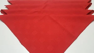SET OF 4 RED LINEN PATTERNED NAPKINS DINING/ENTERTAINING EACH MEASURES 16X16" - Picture 1 of 2