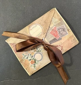 TRAVEL JUNK JOURNAL ENVELOPE STYLE VINTAGE INSPIRED TAGS 6 X 4 1/2 TONYA #4819 - Picture 1 of 12