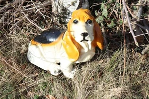 Großer XL 33cm hoch Basset Hund Deko 60er 70er Jahren vermutlich von King - Bild 1 von 5