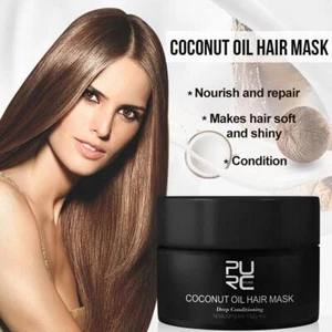 Maschera Capelli Olio di Cocco Riparazione Secche Split Ends Crespo Danneggiato Idratazione Profonda C3Y3 - Foto 1 di 13