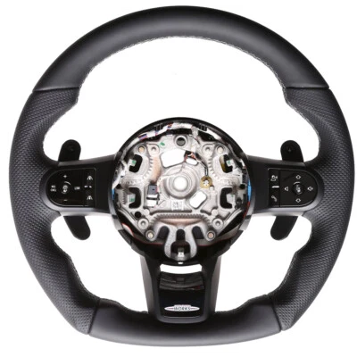 Mini Lenkrad F54 F55 F56 F57 Abgeflacht NEU Neu Beziehen Naht silber 58334 - Bild 1 von 4