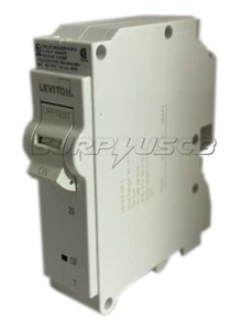 Leviton LB120-GFT GFCI Circuit Breaker, 1-Pole, 120Vac, 20 Amp, Plug-In, UL489 - Picture 1 of 6