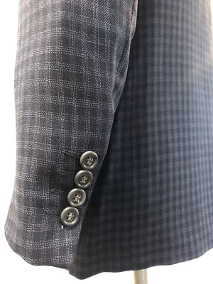 Abrigo Chaqueta Blazer Deportivo STRELLSON Para Hombres AZUL CUADROS 3 Botones 40R MEZCLA DE LANA * Foto 1 de 4