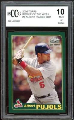 2006 Topps Rookie Of The Week #6 Albert Pujols Card BGS BCCG 10 Mint+ - Image 1 of 2