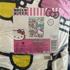Northwest Hello Kitty Silk Touch Sherpa Throw Blanket, 60" x 80", My Cute World - Picture 1 of 2