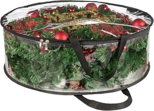 Clear Wreath Storage Bag 30 Inch Christmas Wreath Storage Container, Heavy Duty - Picture 1 of 6