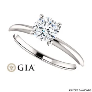 Anillo de diamantes certificado GIA de 1/2 (0,50) quilate en oro de 14K (con certificado GIA) - Imagen 1 de 6