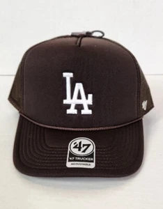 Sombrero a presión de camionero de malla delantera marrón espuma de los Dodgers '47 marca - Imagen 1 de 6
