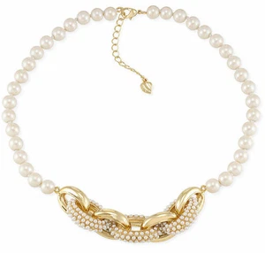 Collar CAROLEE New York Cachet Vinculado Imitación Perla Tono Dorado $125 Nuevo con Etiquetas - Imagen 1 de 3