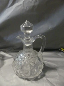Clear Glass Oil Vinegar Cruet with Stopper - 6" Tall - 3" Diameter - Picture 1 of 4
