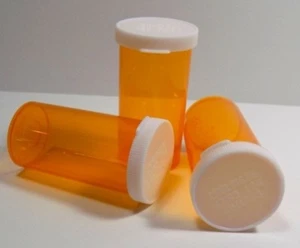 8 Dram Medicine Pill Bottles Non-Child SNAP Caps, Pharmacy Grade Amber 25 Sets - Picture 1 of 1