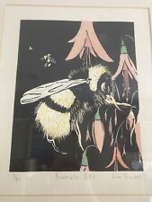 Framed limited edition woodcut print Bumble Bee No. 1/50