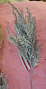 2 Floral Christmas Silver- gold Glitter Fern- pine Leaf Branch Decor Artificial - Picture 1 of 2