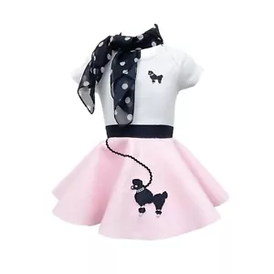 Hip Hop Años 50 Tienda Bebé/Bebé 3 piezas Falda Caniche Conjunto - Disfraz de Halloween - Imagen 1 de 12