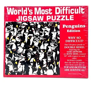 Worlds Most Difficult Jigsaw Puzzle Penguins Edition 529 Pieces Double-Sided New - Picture 1 of 13