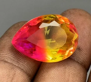 Natural 25.30 Ct Multicolor Tourmaline Pear Shape Loose Gemstone O-3052 - Picture 1 of 5