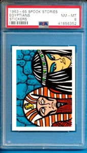 1963-65 Leaf Spook Stories Sticker Pharaoh & Cleopatra Psa 8 - Imagen 1 de 2
