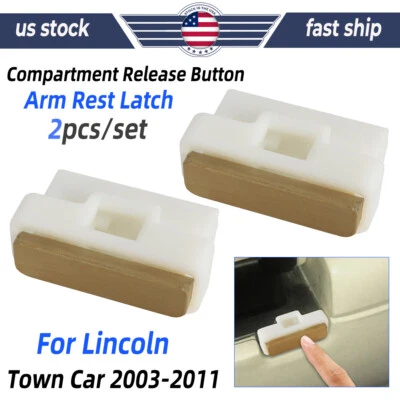 2 Pack Compartment Release Button For Lincoln Town Car Arm Rest Latch 2003-2011 - Image 1 of 4