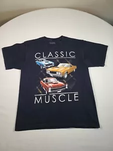 CLASSIC MUSCLE CAR Shirt Mens Medium Black Chevy Ford Mopar Hot Rod Graphic Tee - Picture 1 of 9