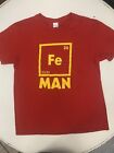 Fe ?Iron? Man Shirt Red And Gold Graphic Tshirt Periodic Table Science Size L