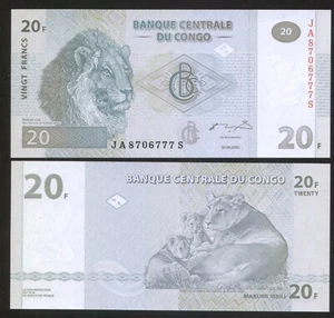 Congo 20 Francs 2003 Pick 94A UNC #8706777 - Picture 1 of 1