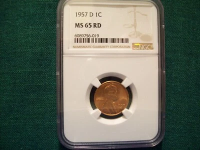 1957-D Lincoln Cent NGC MS65-RD - Image 1 of 4