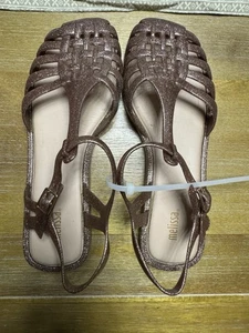 Sandalias Melissa Aranha Cuadradas Rosa Brillo Mujer’s 6 EU 37 Cuadrado Pescador - Imagen 1 de 9