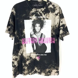 Whitney Houston I Will Always Love You T-Shirt Black Bleached Tie Dye Large NWOT - Picture 1 of 9
