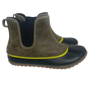 Sorel wasserdichte Chelsea Boots, grün/schwarz/gelb, Damen, Größe 9, Ente  - Bild 1 von 1