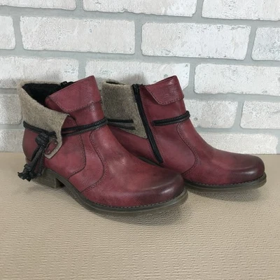 Botín Rieker Fee 93 para mujer 41 EE. UU. talla 9,5 lana baya/fieltro forrado 79693 Foto 1 de 4