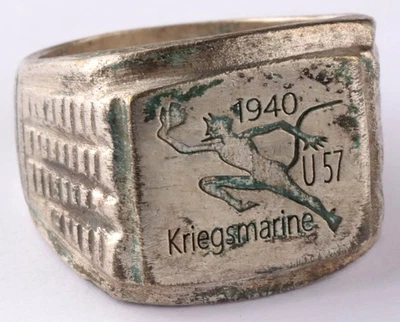 Kriegsmarine U57 Sea devil 1940 Satan WWII German submarine Ring navy war period - Image 1 of 4