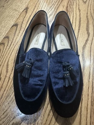 Massimo Dutti Mocasin Terciopelo, Navy,Eur39,US 8, Velvet - Image 1 of 4