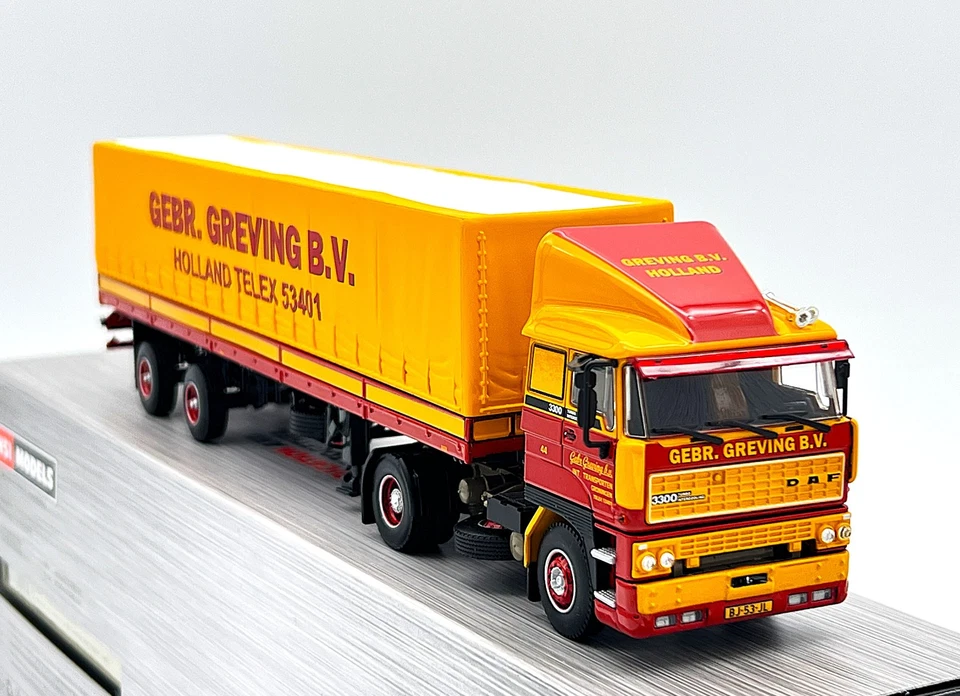 DAF 3300 classic curtainside trailer 2 axle "Gebr. Greving" WSI truck models - Image 1 of 4