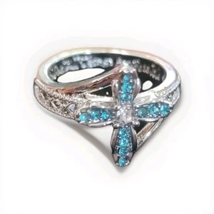Fashion Religious Cross Ring " With God all things are possible" Silvertone Sz10 - Picture 1 of 15