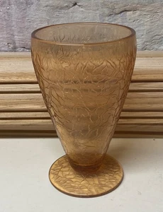 Vintage Dugan Kunst Glas Bernstein Baum des Lebens 7 3/4" hoch Fuß Vase 1903-1913 - Bild 1 von 4