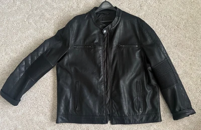 Marc Anthony 人造皮革摩托夹克 全新 难以找到风格 XXL — 第 1/4 张图片