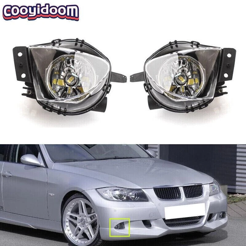 For 2006-08 BMW E90 325i 328i 330i 335i LED Front Bumper Fog Lights W/Bulb LH&RH - Изображение 1 из 1