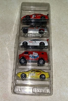 Matchbox 5 Pack Gift Set 1/64 Coca-Cola Cars Exclusive Designs 1998 NO BOX - Image 1 of 4